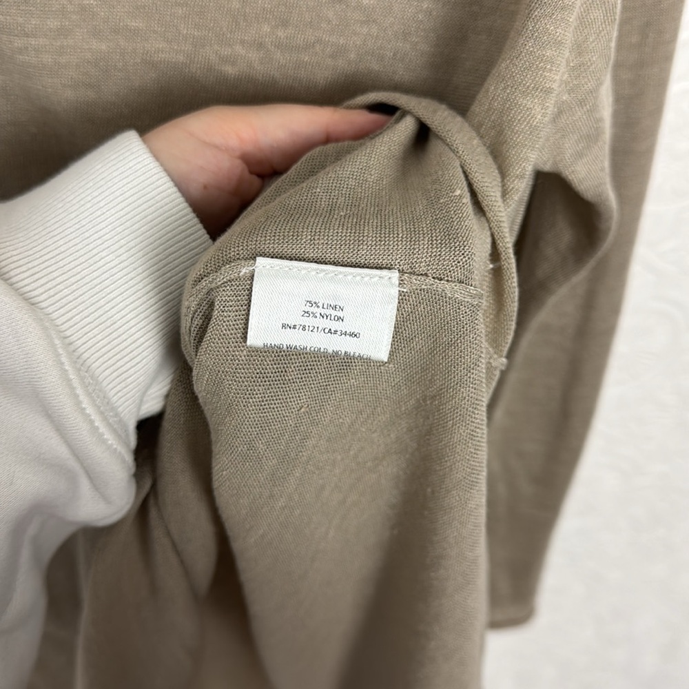 Eileen Fisher Linen Nylon Sheer Lightweight Breathable Tunic Shirt Long Sleeve - Picture 6 of 8